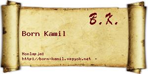 Born Kamil névjegykártya